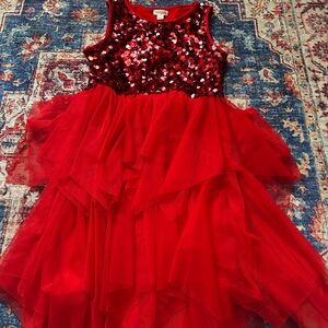 Cat & Jack Red Sequin Kids Formal Dress